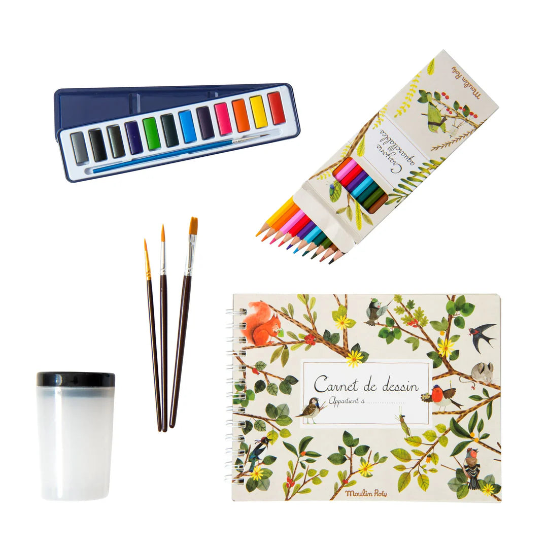 Watercolour artist case Le jardin du moulin, Moulin Roty