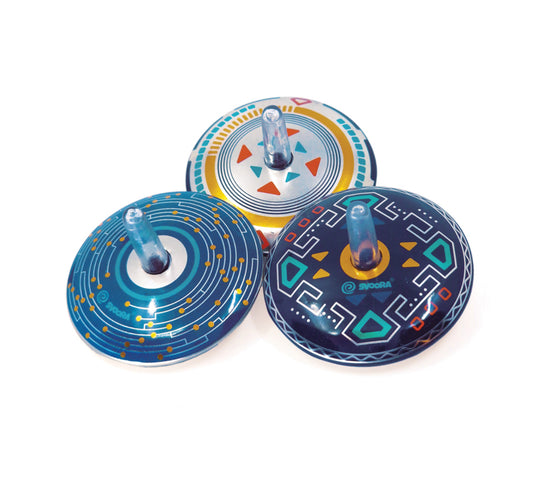 Mini Retro Spinning Tin Top Hitech in 3 designs