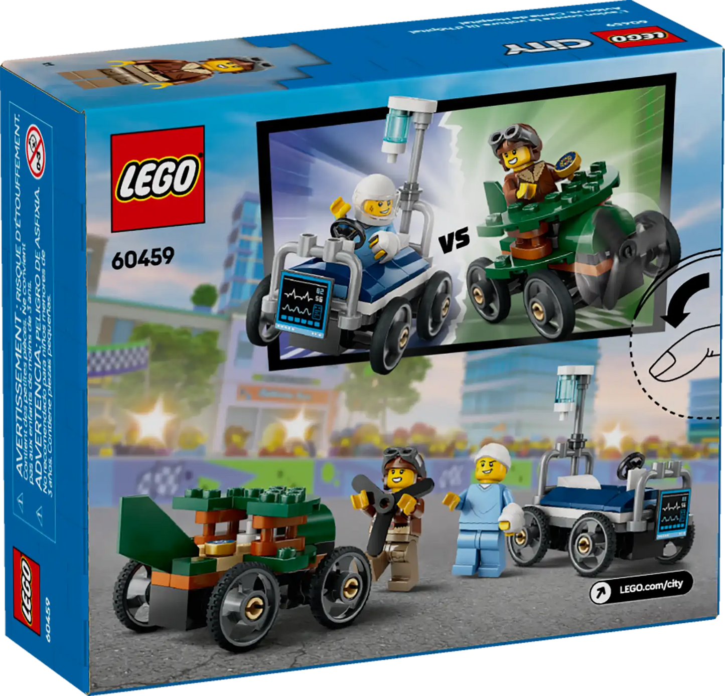 LEGO City Airplane vs. Hospital Bed Race Car Pack 60459