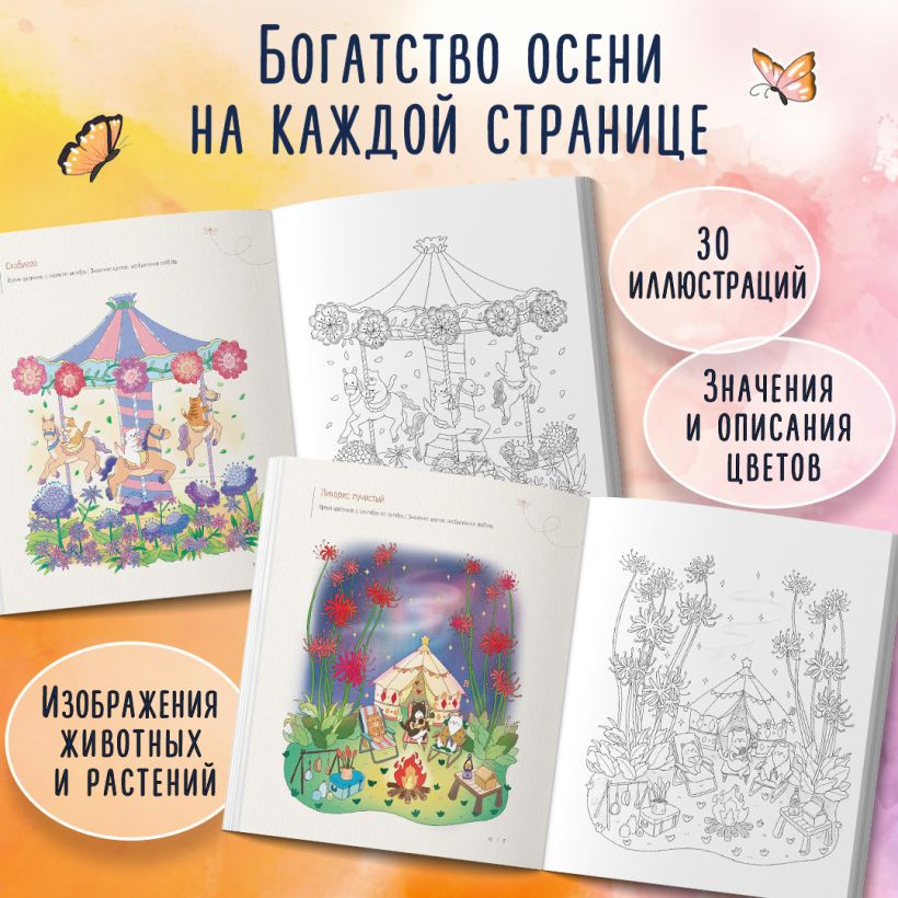 Осенним днём в Корее. Раскраски-антистресс, которые подарят тёплые чувства. Джин Чон Сон.
