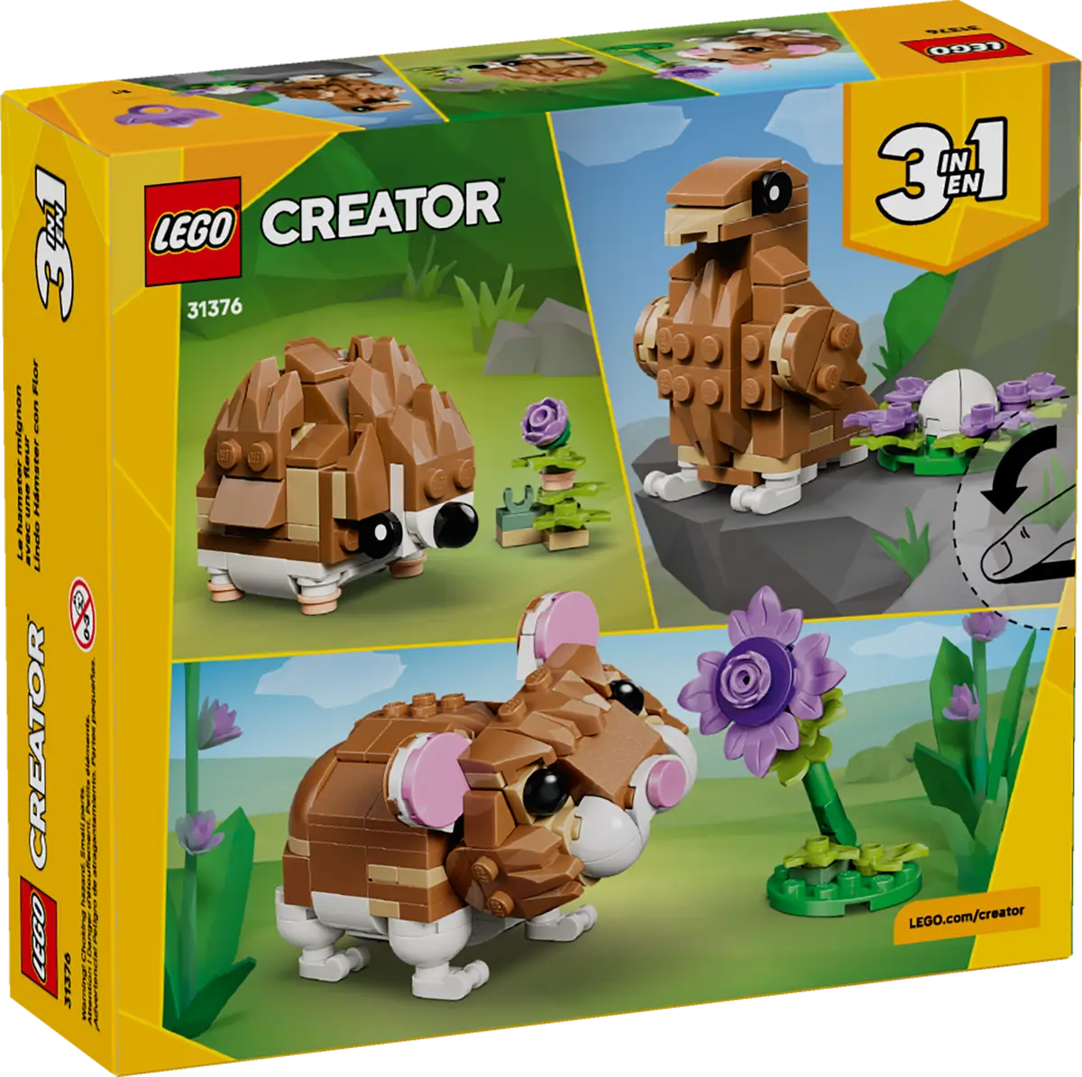 Cute Hamster with a Flower 31376, Lego Creator 3-in-1