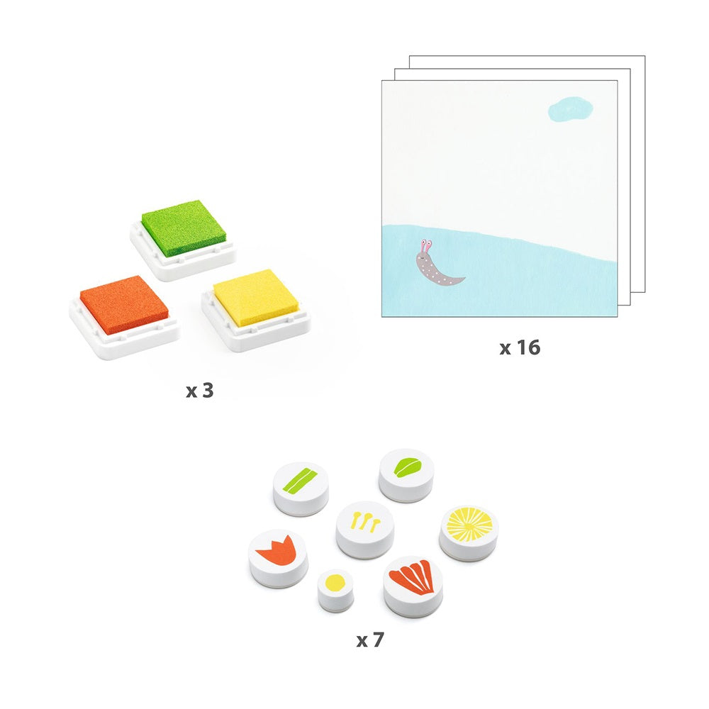 Djeco Flowers stamping set