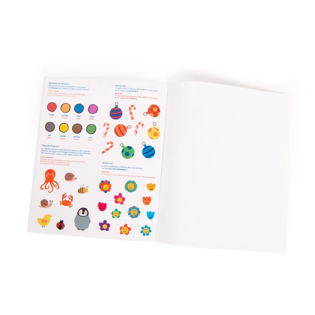 Coloring book with 125 stickers