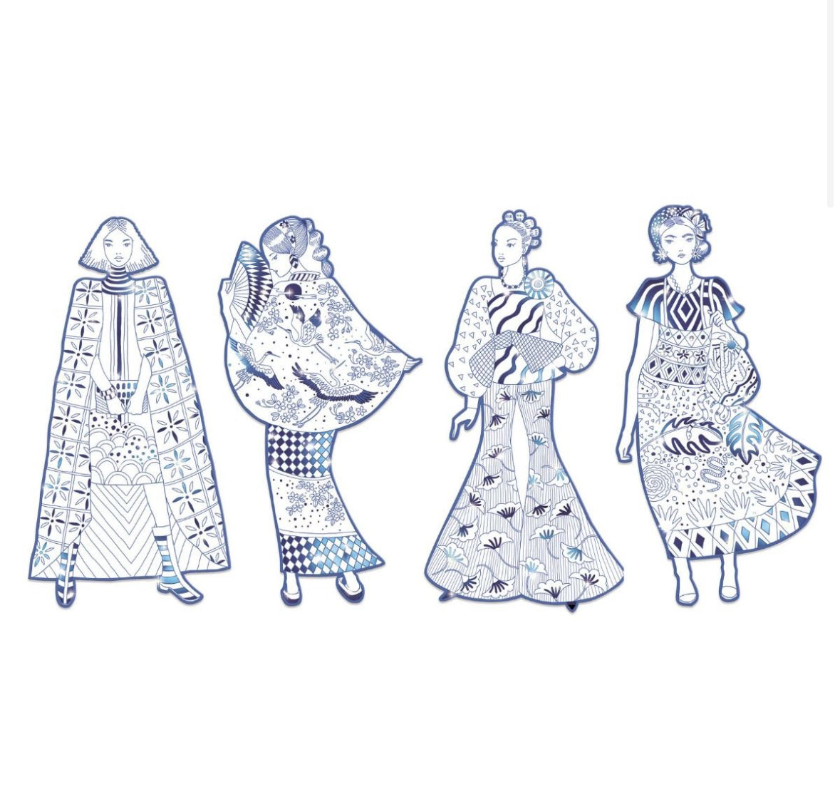 Djeco 4 FASHION COLORING Les demoiselles Laura & friends