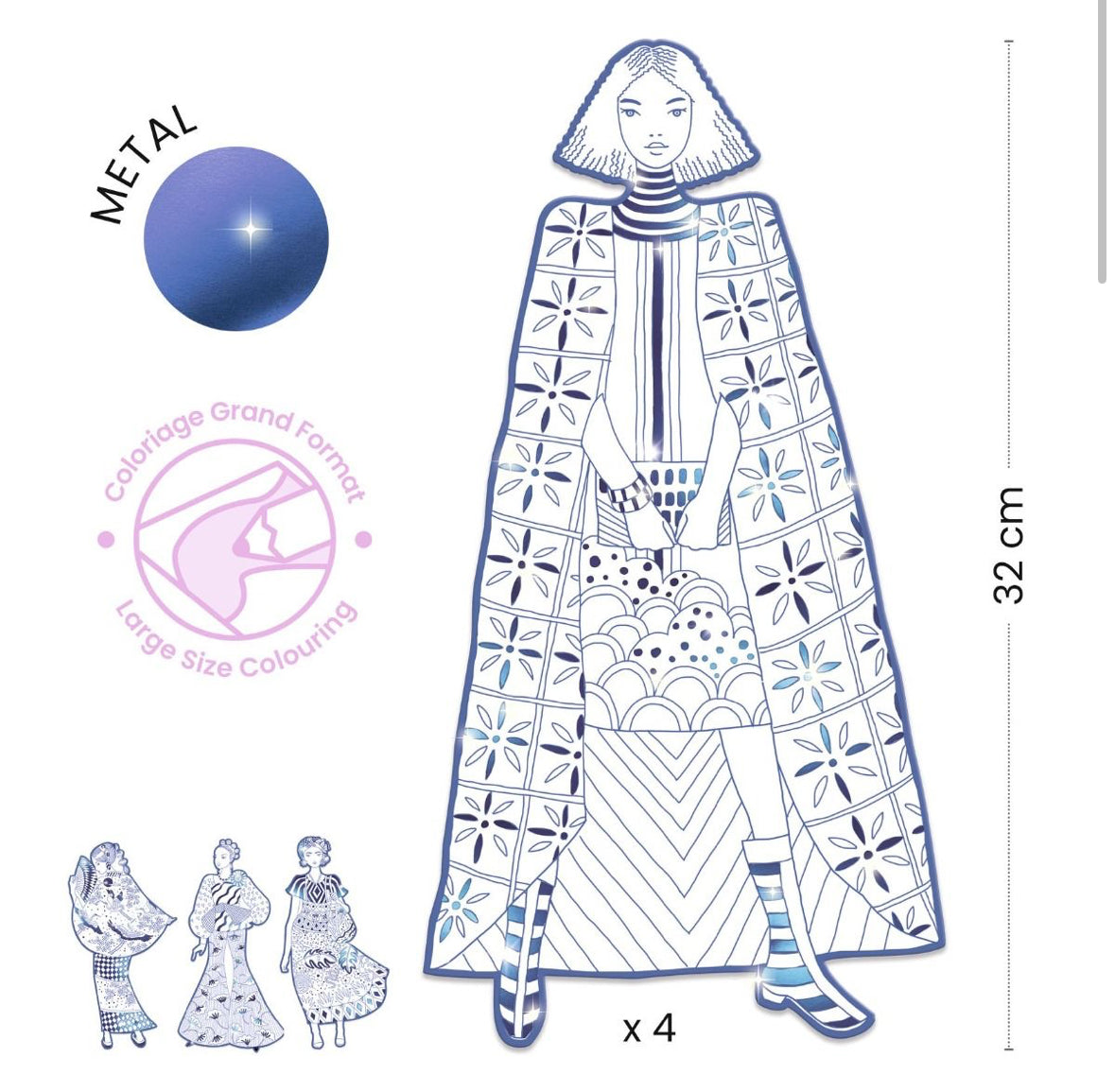 Djeco 4 FASHION COLORING Les demoiselles Laura & friends
