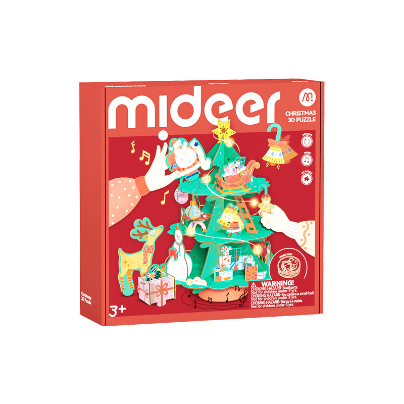 Christmas Rotating Music 3D Puzzle - Busy Christmas Workshop, Mideer