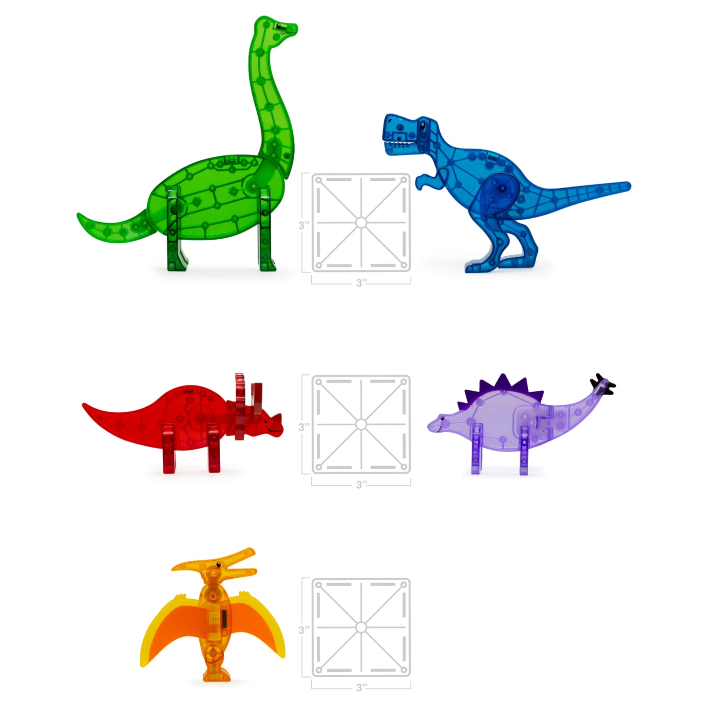 Dinos 5 Set Magna-tiles