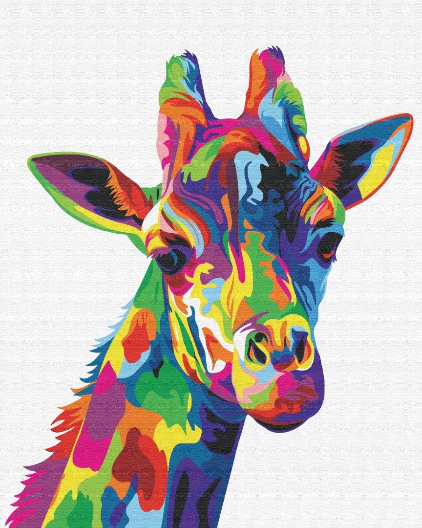 Rainbow Giraffe Paint By Numbers, Brushme