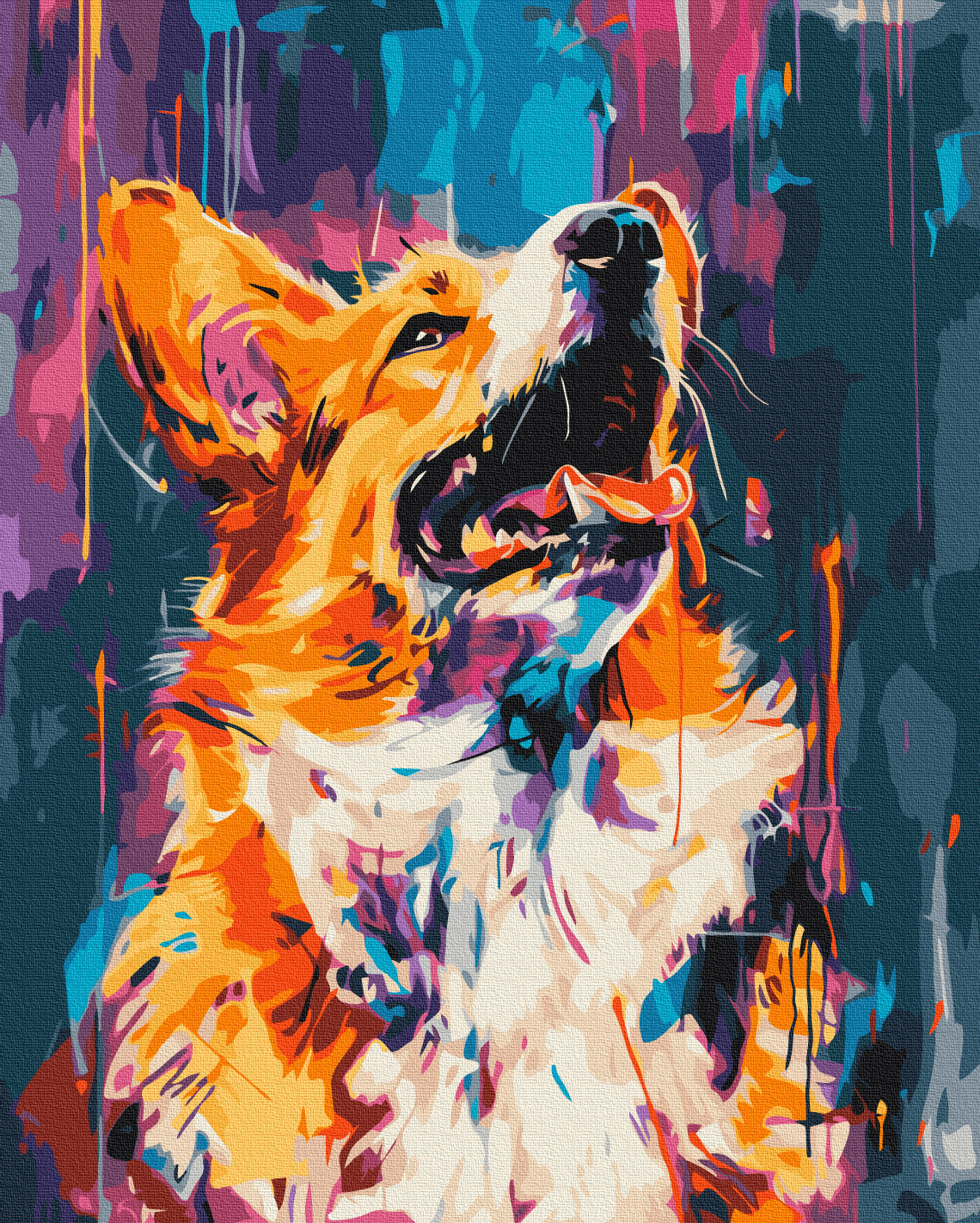 Colourful Corgi Paint By Numbers, Brushme