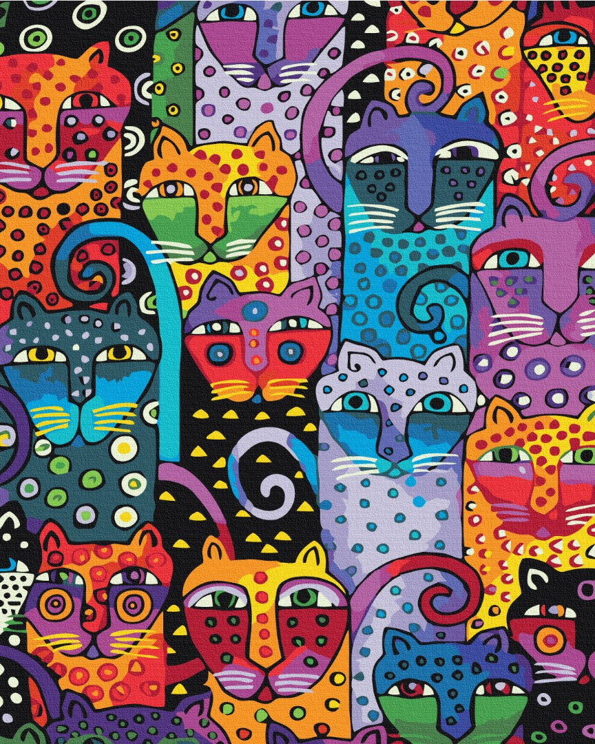 Colored Cats Paint by Numbers, Brushme