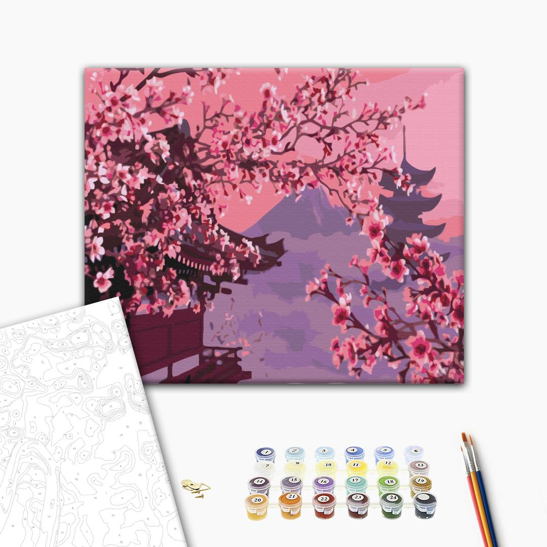 Sakura In Japan Paint by Numbers, Brushme