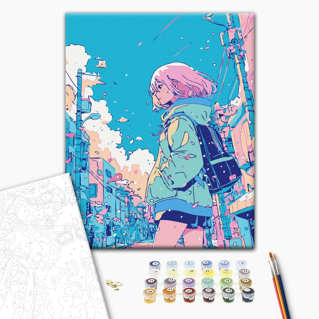Girl From The Comic Book Paint by Numbers, Brushme