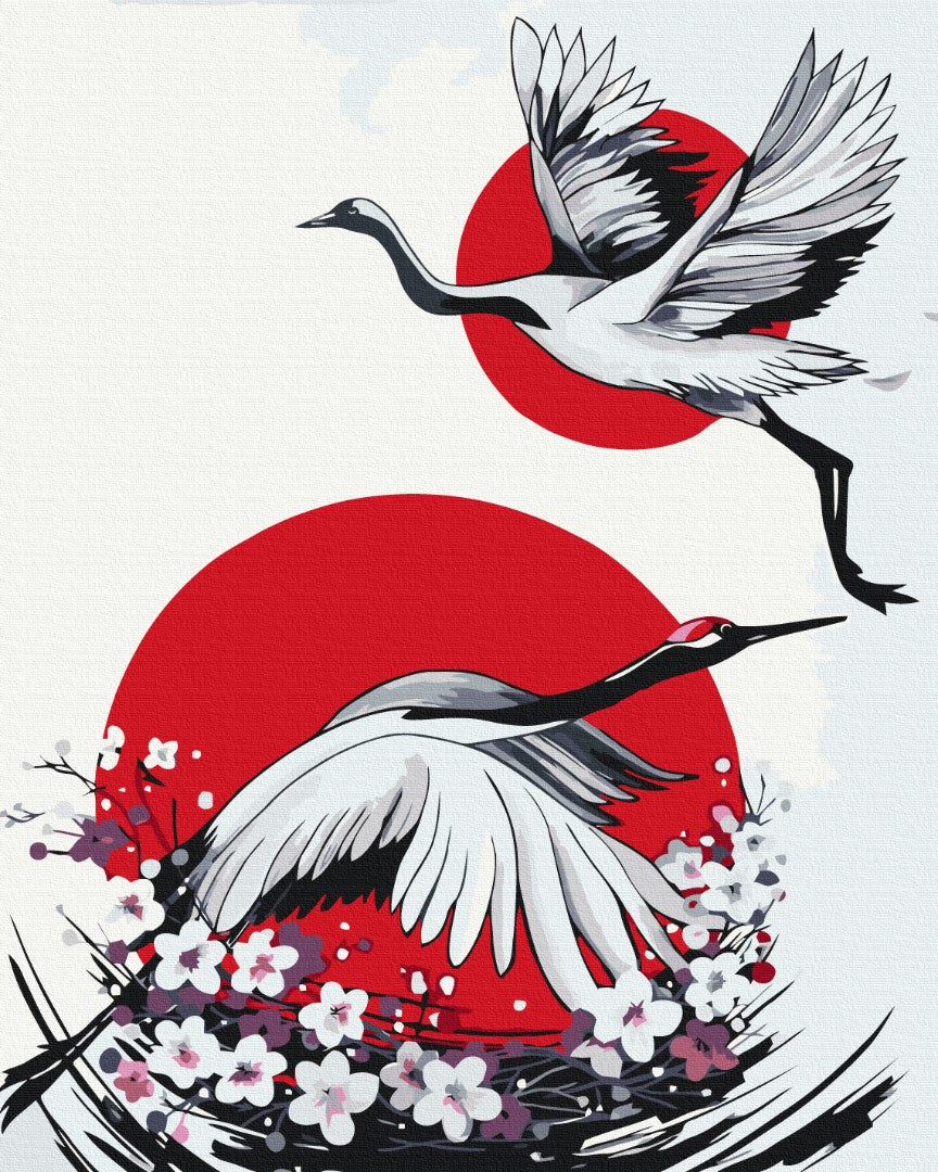 Japanese Crane by Yana Biluhina Paint by Numbers, Brushme