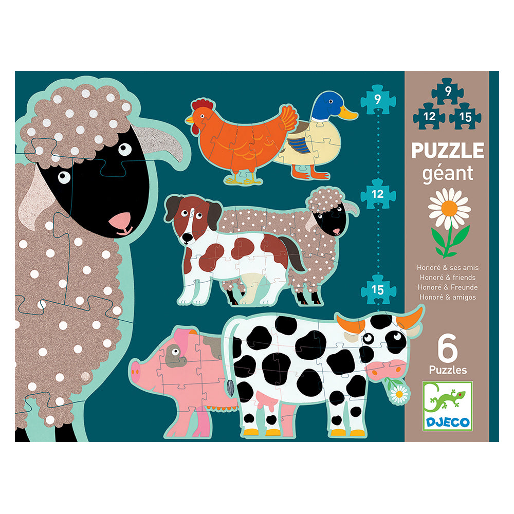 Djeco Progressive puzzles Honore & friends