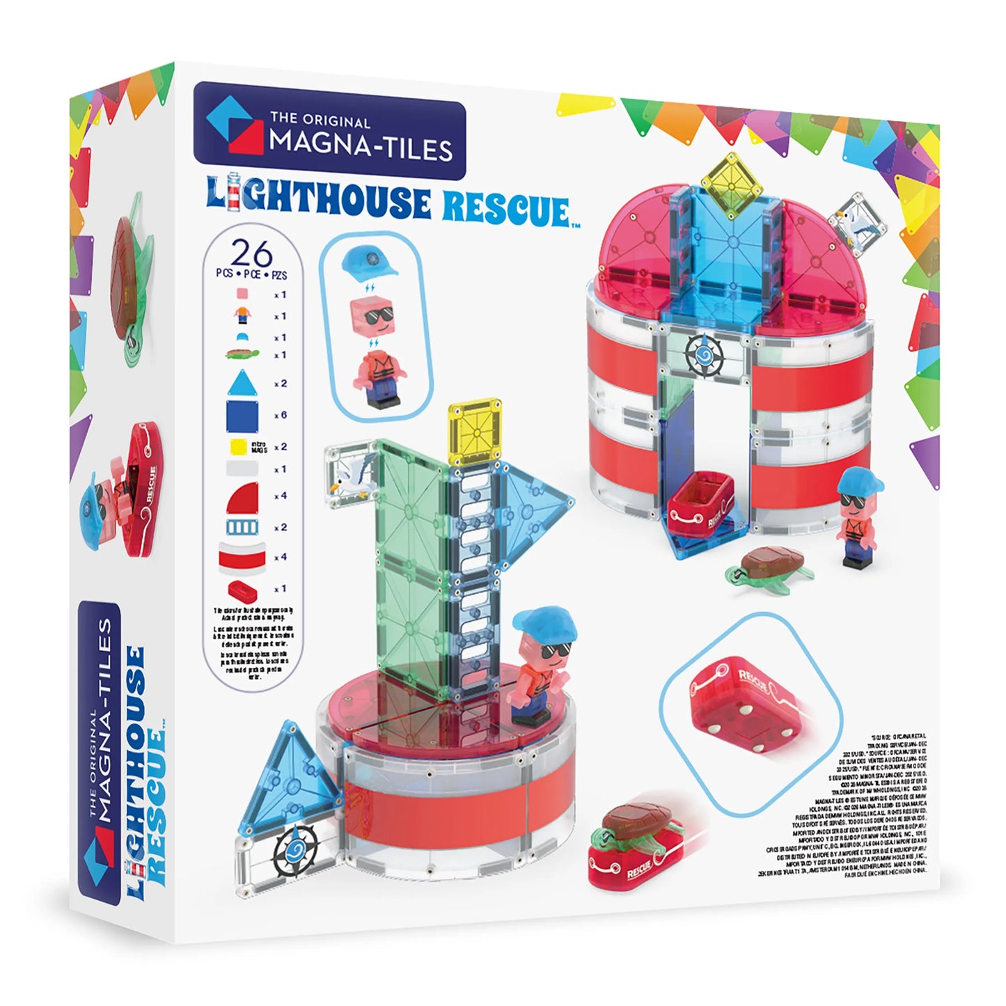Magnetic Building Set 26-Piece: Lighthouse Rescue, Magna-Tiles