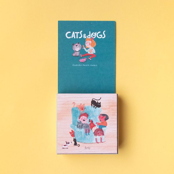 Cats & Dogs: 24 Pieces, Reversible Pocket Puzzle for Kids 1+