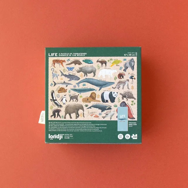 Life-Threatened Animals in the World: 200 Pieces, Puzzle