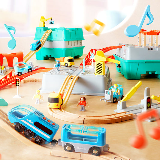 Train Track Building Blocks - Urban Adventure, Mideer
