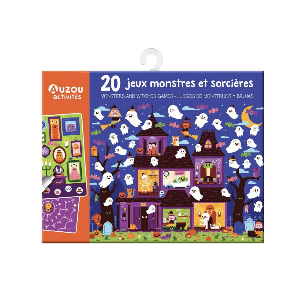 20 Games Monsters and Witches, Games Pouch, 3+, Mazes, Sudoku & Spot-The-Difference