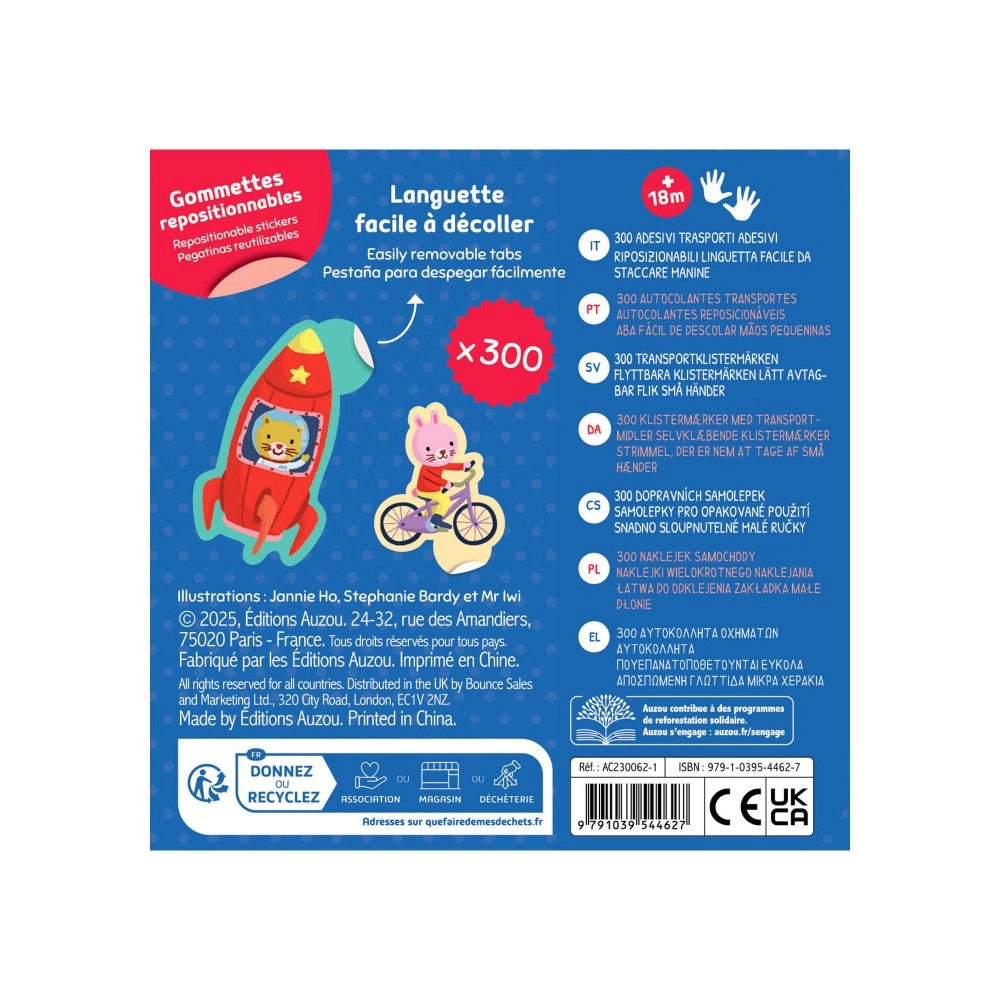 My Metallic Box of Stickers Things That Go, Reusable Stickers, 18 Months+, 300 Stickers In Keepsake Tin