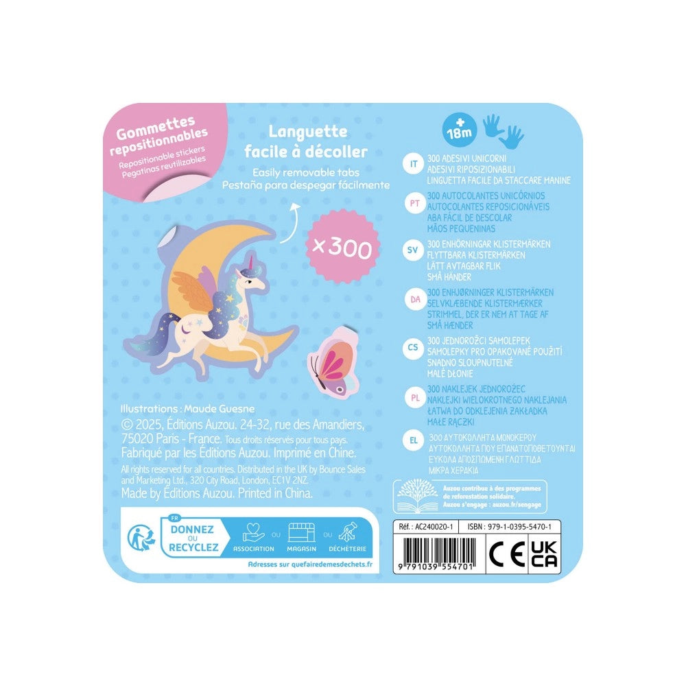 My Metallic Box of Stickers: Unicorns, AUZOU