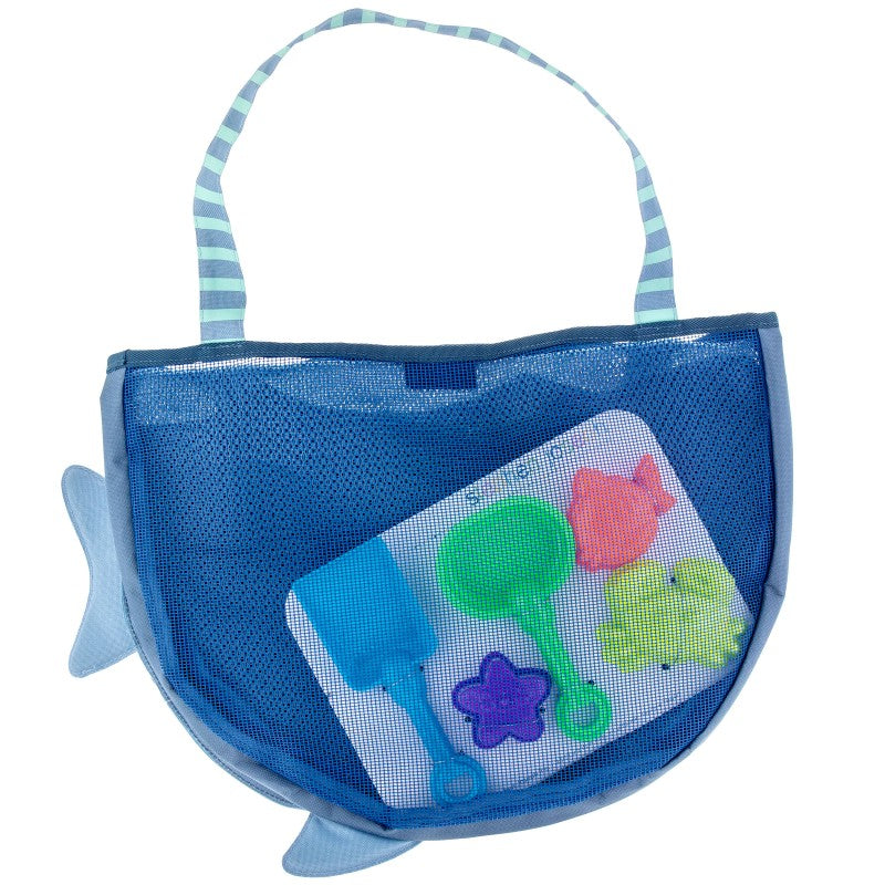 BEACH TOTE WITH TOY SHARK