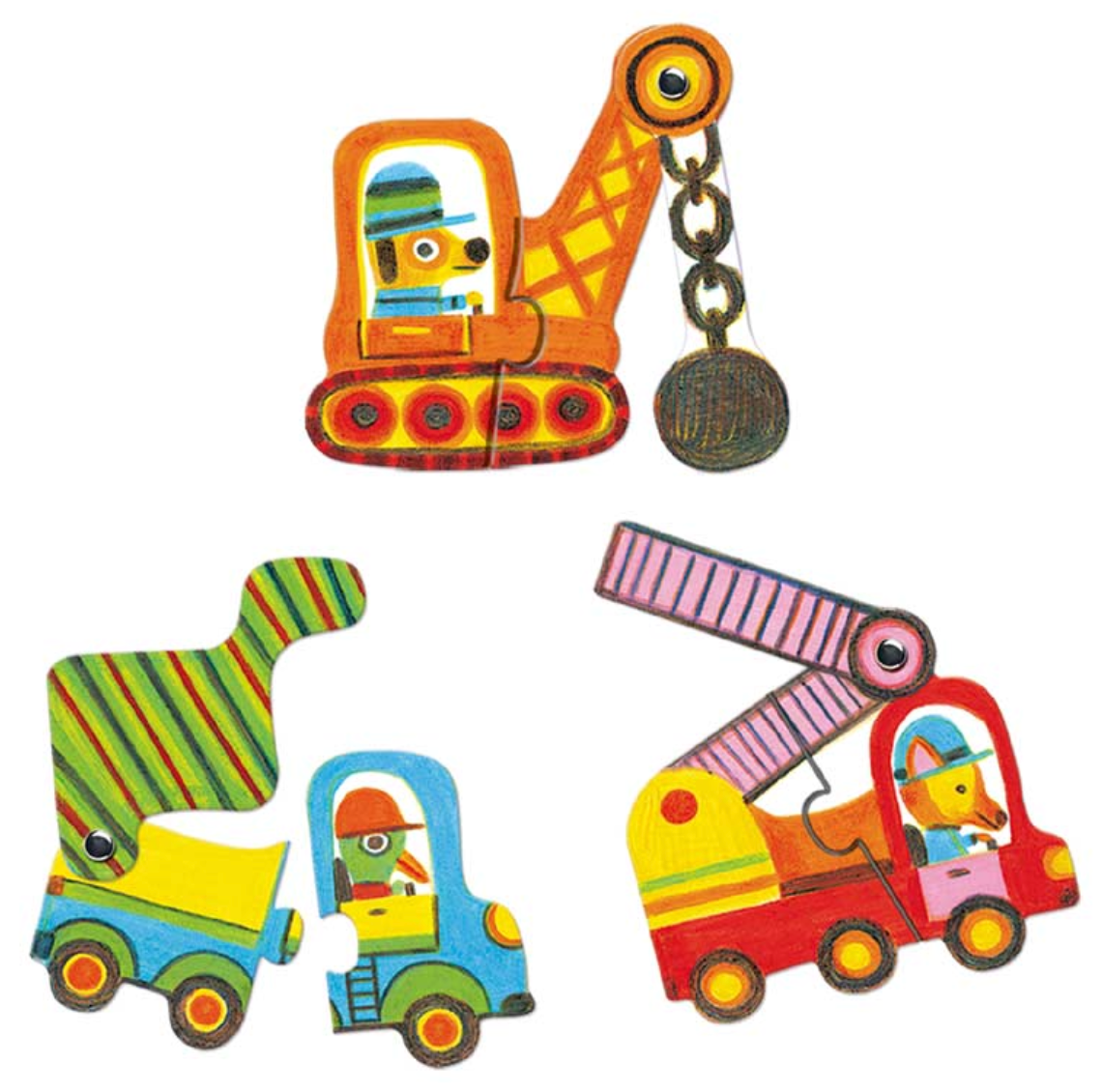 Djeco Puzzle Duo Articulo vehicles