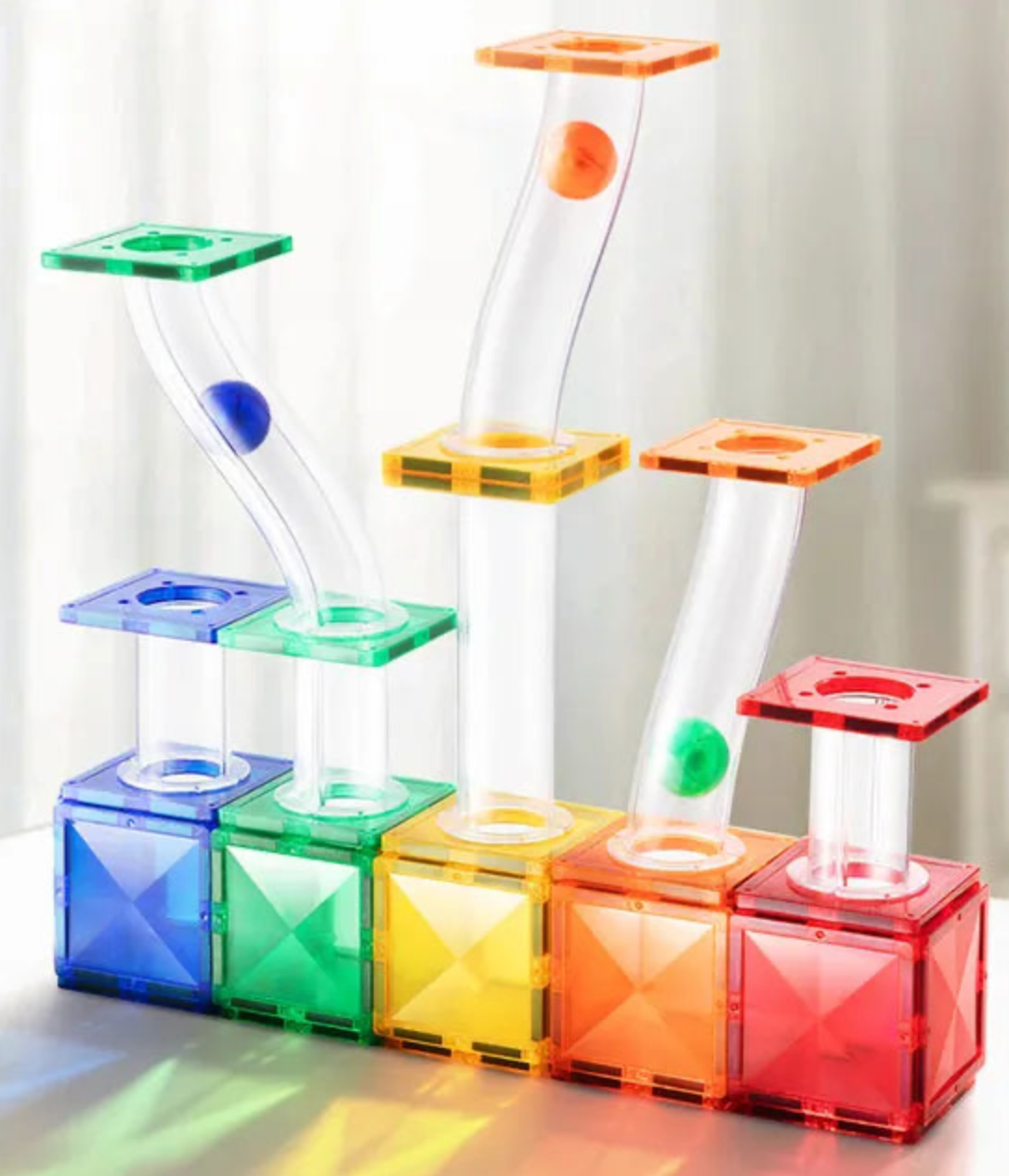 Colorful Magnetic Tiles - Marble Run 100PCS, Mideer