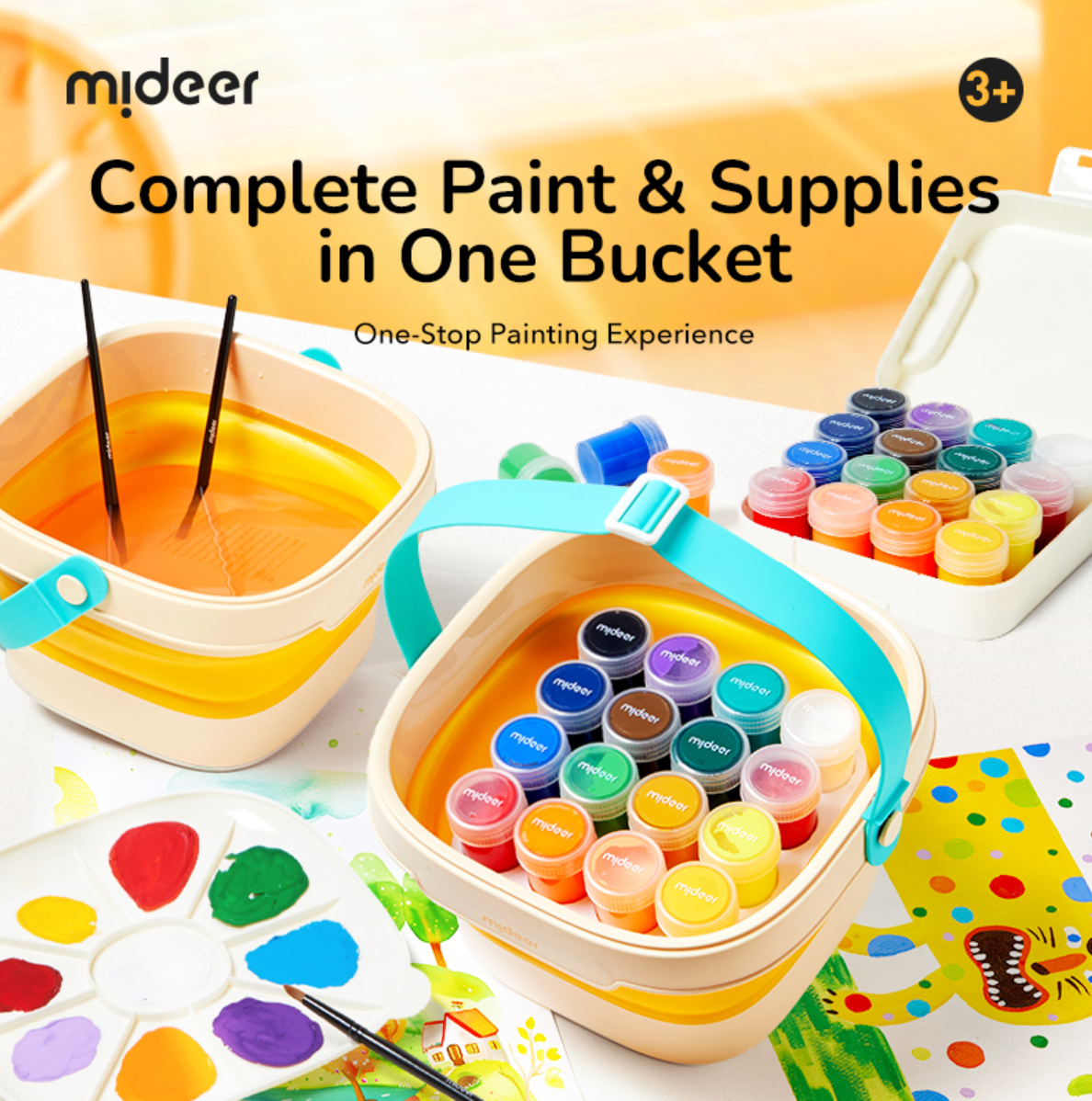 Portable Gouache Paint Bucket Set, Mideer