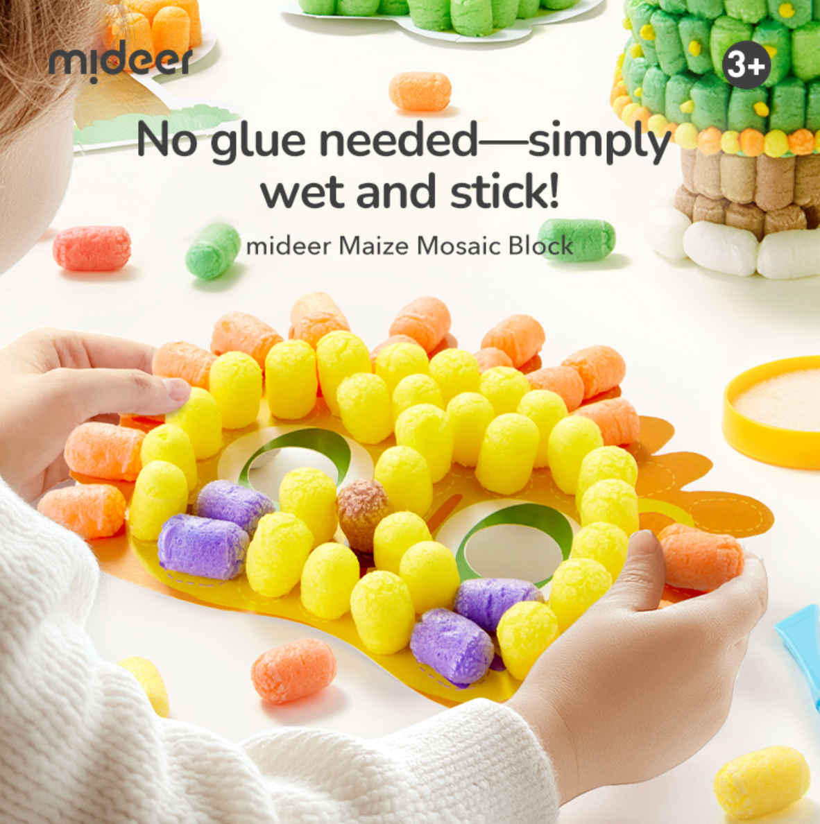 Maize mosaic block handcraft bucket, Mideer