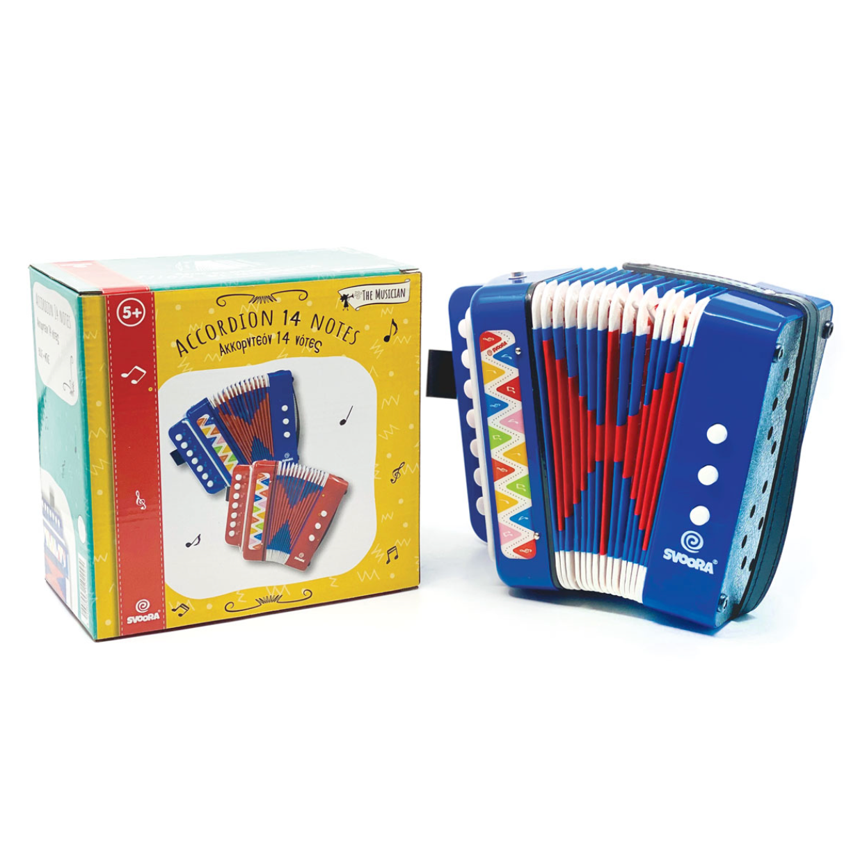 Svoora Blue Accordion with 7 Keys (14 notes)