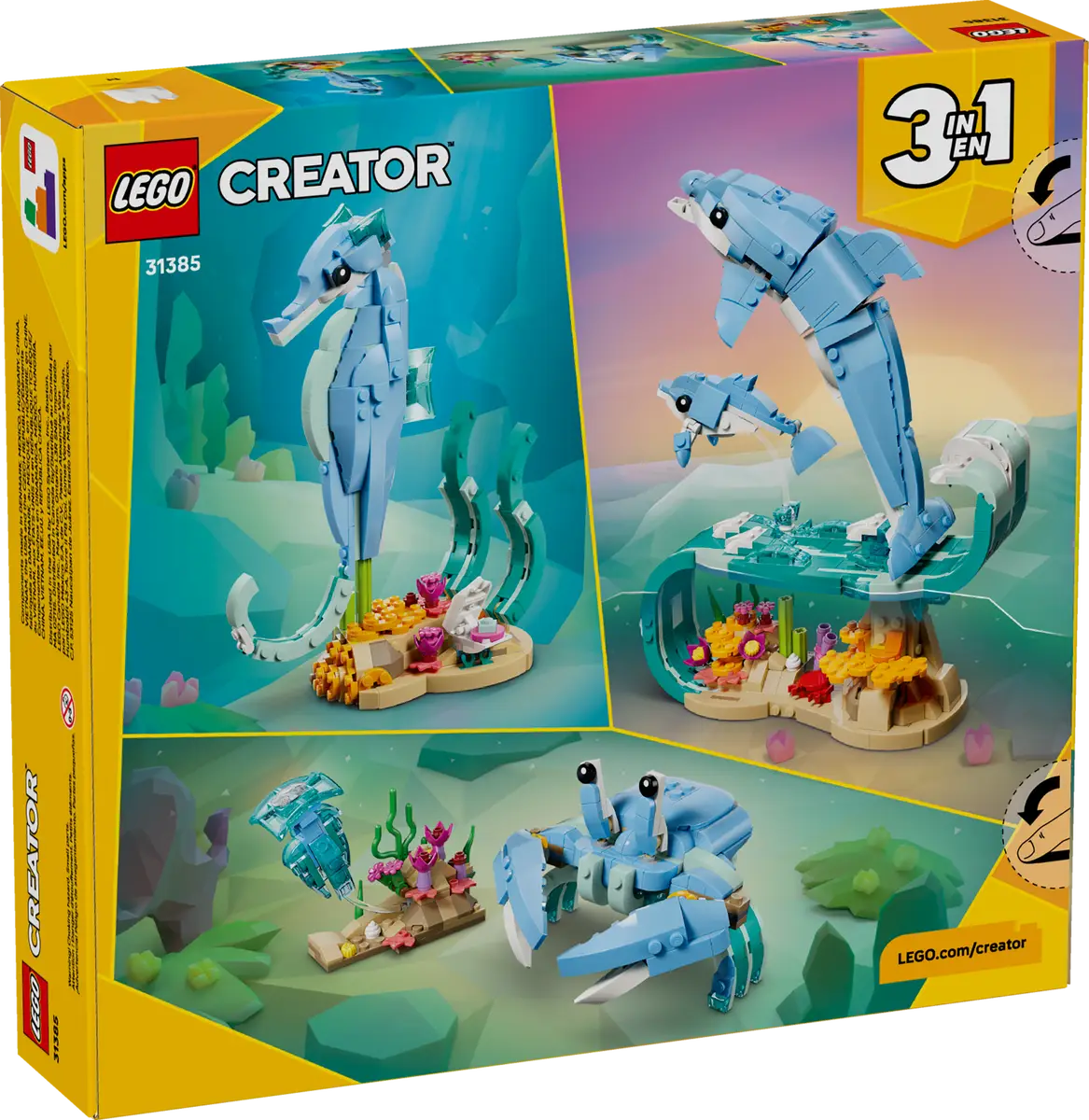 Sea Animals: Beautiful Dolphins 31385, Lego Creator 3-in-1