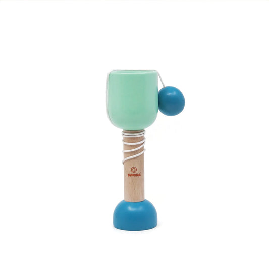 Bilbo Catcher, Wooden Light Blue Cup and Ball Brainteaser, For Kids 5+