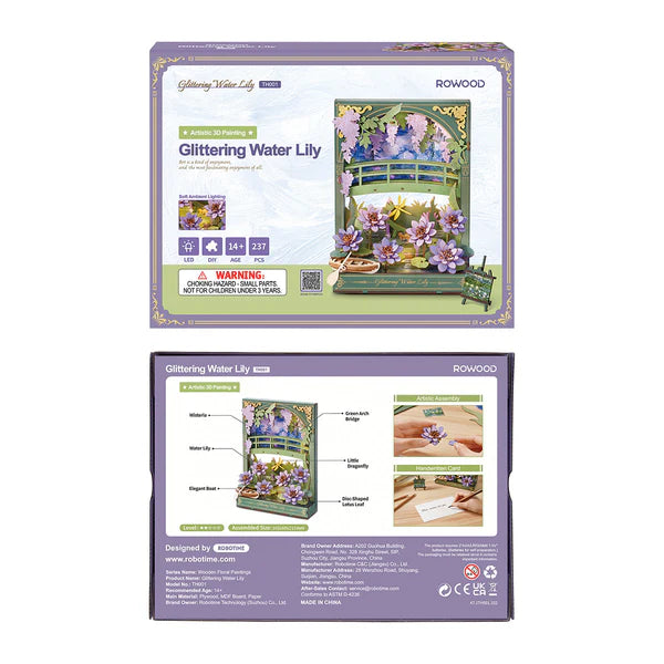 Rowood Glittering Water Lily Wall Art 3D Wooden Puzzle TH001