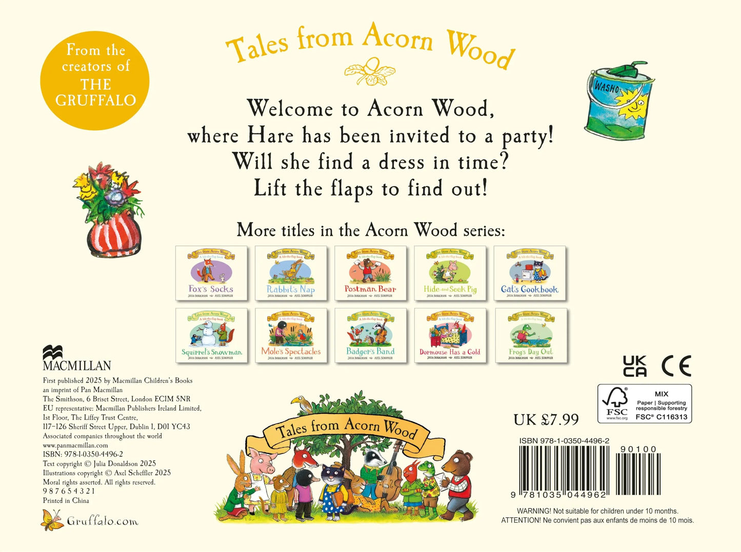 Tales from Acorn Wood: Hare’s New Dress, Lift-the-Flap Board Book for Kids 1+, Julia Donaldson, English Language