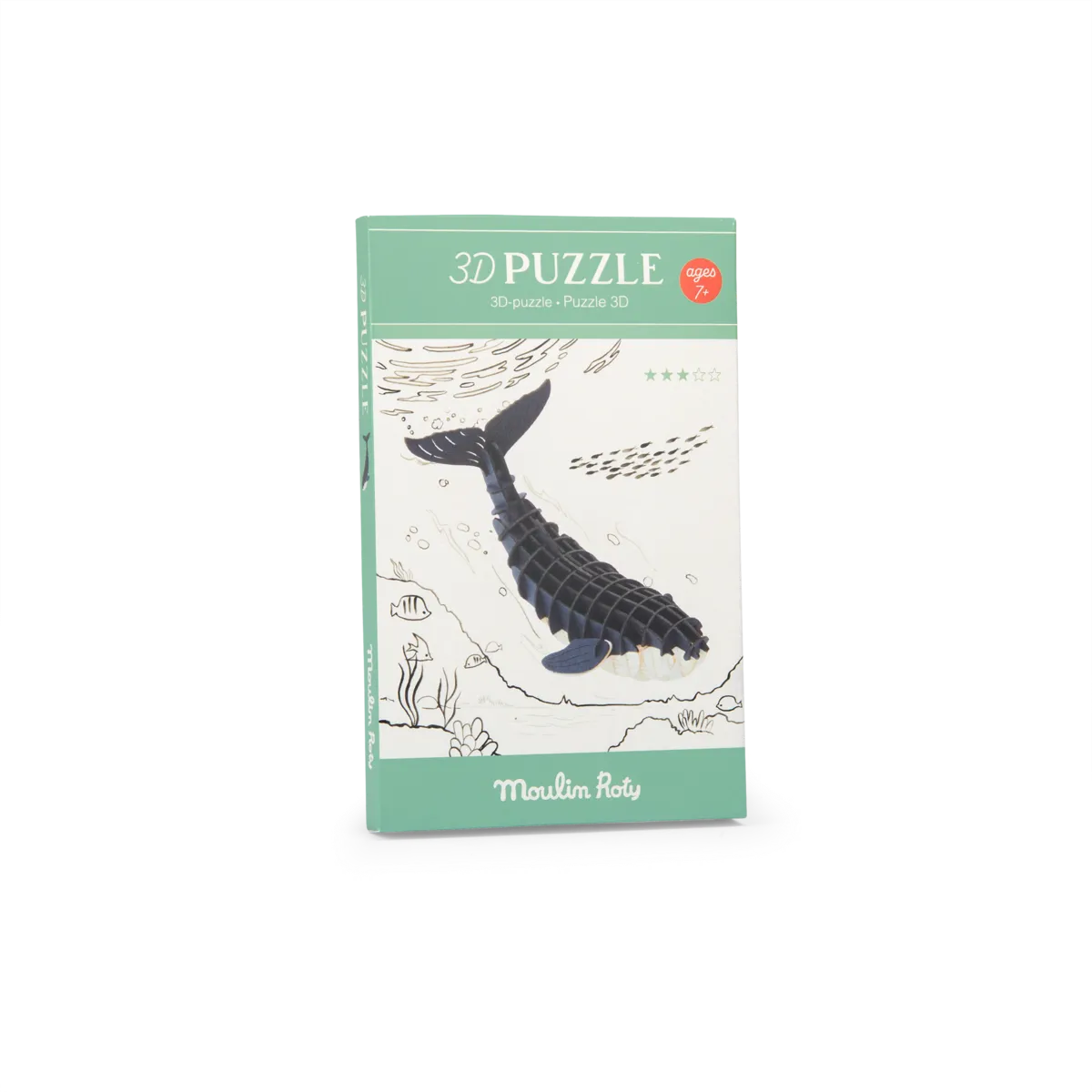 Whale 3D Puzzle for 3+: Tout Autour du Monde, Moulin Roty