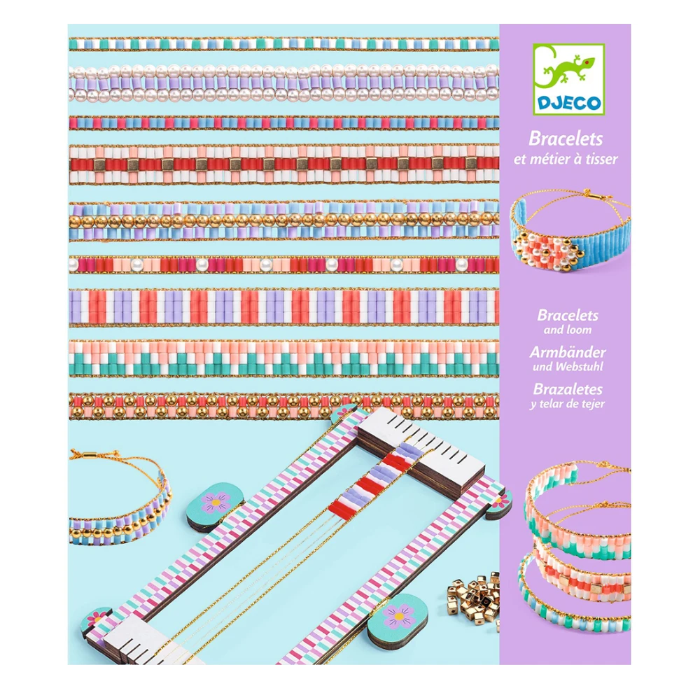 DIY Jewelry Kit 8+: Majuscules Bead Weaving Bracelets, Djeco