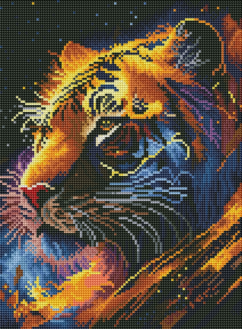 Tiger zodiac Diamond painting, Brushme