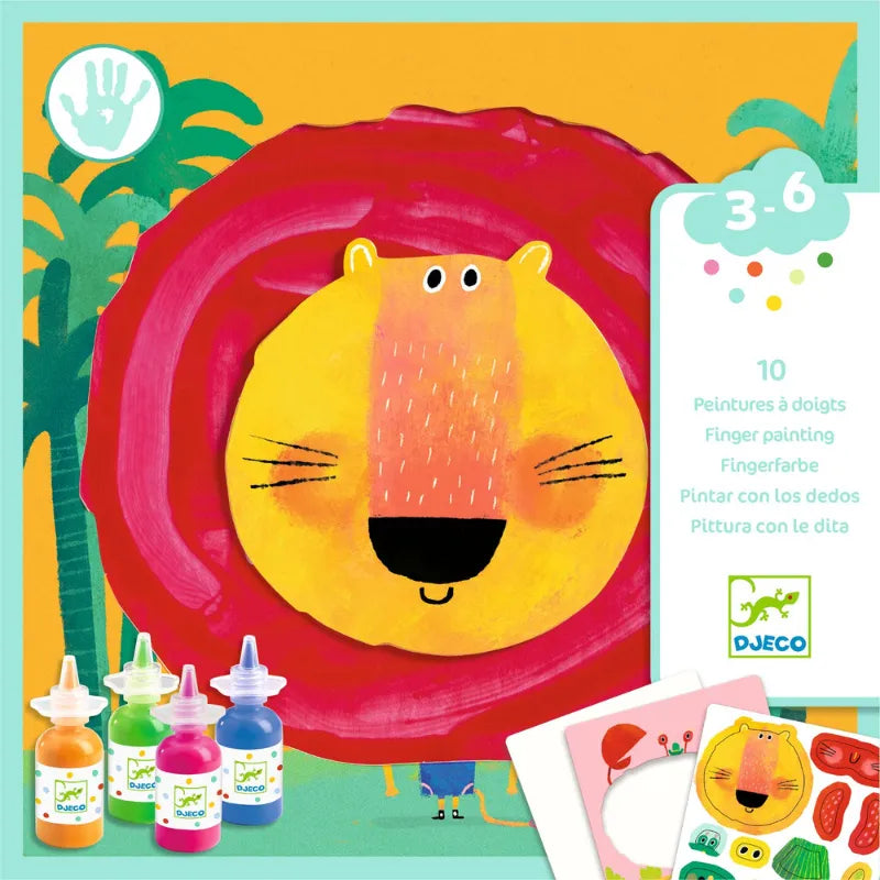 Crazy Animals, Finger Painting Set For Kids 3+