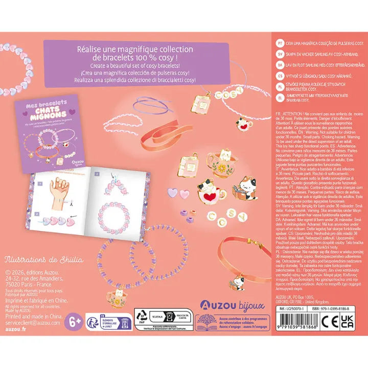 Cute Cat Bracelets, Jewellery Factory DIY Kit for Kids 6+