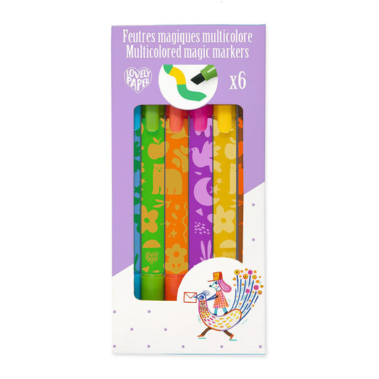 Djeco 6 Multicolored magic markers