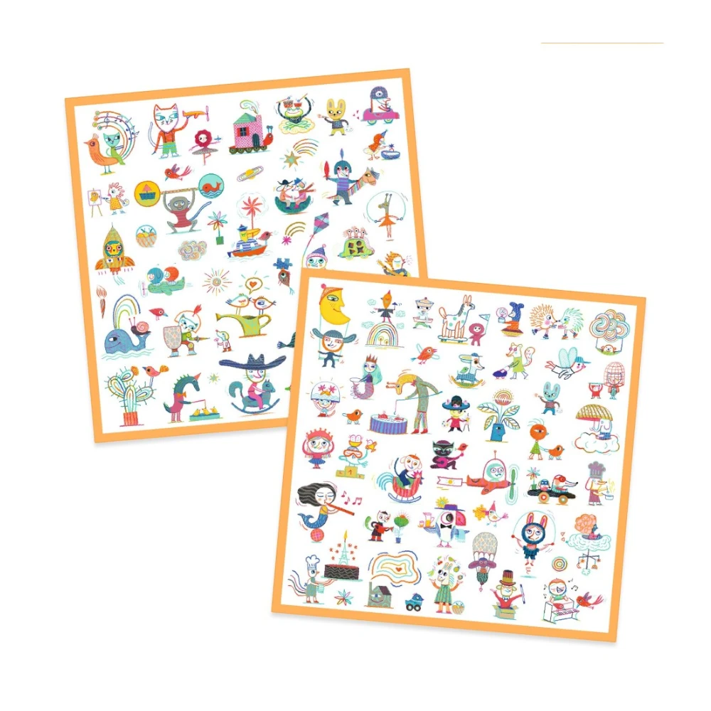 160 stickers in 4 tabs: Gazette, Djeco