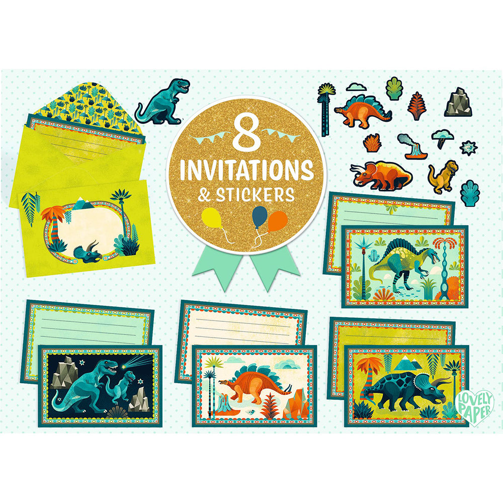 Djeco Invitations-Greeting cards "Dino Rock!"