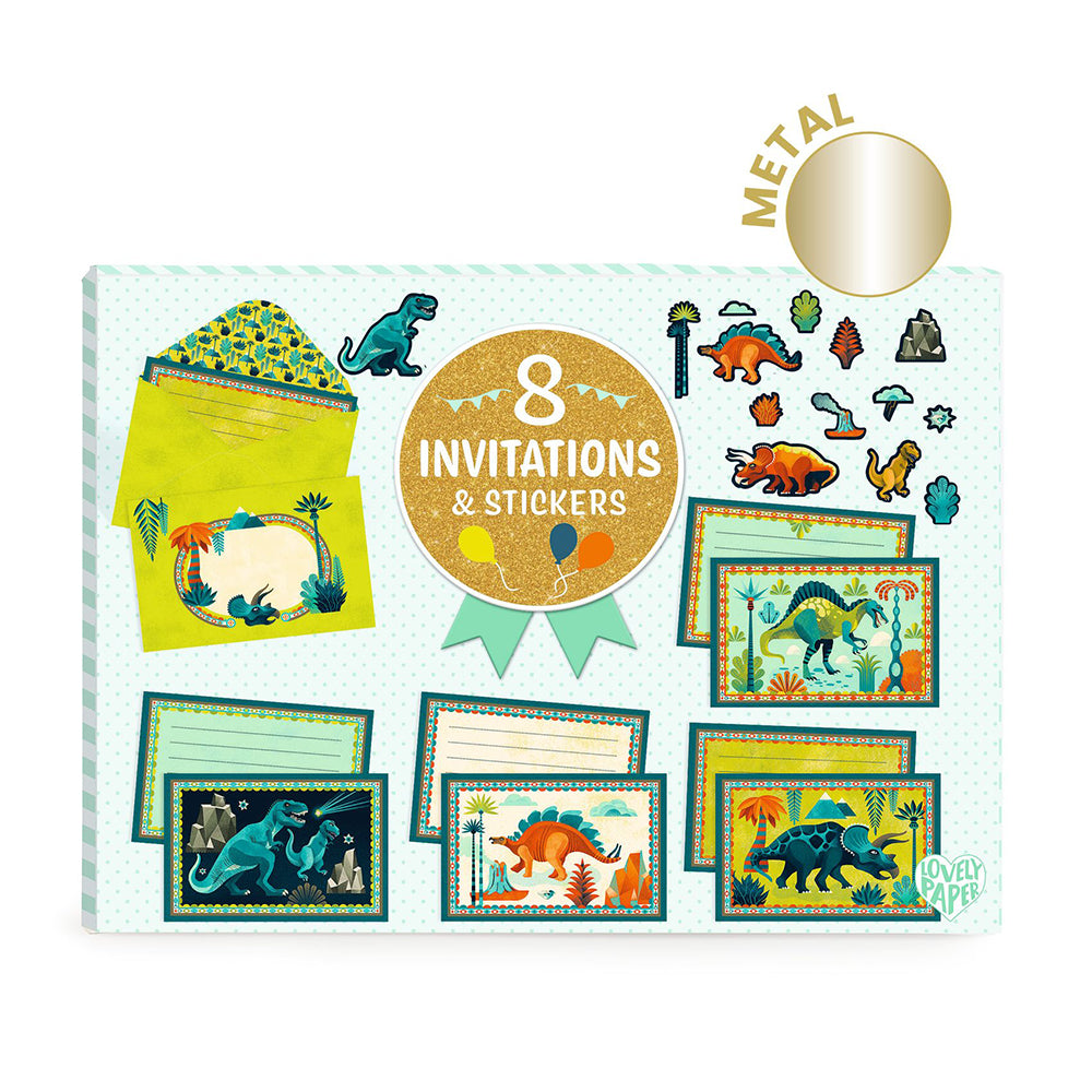 Djeco Invitations-Greeting cards "Dino Rock!"