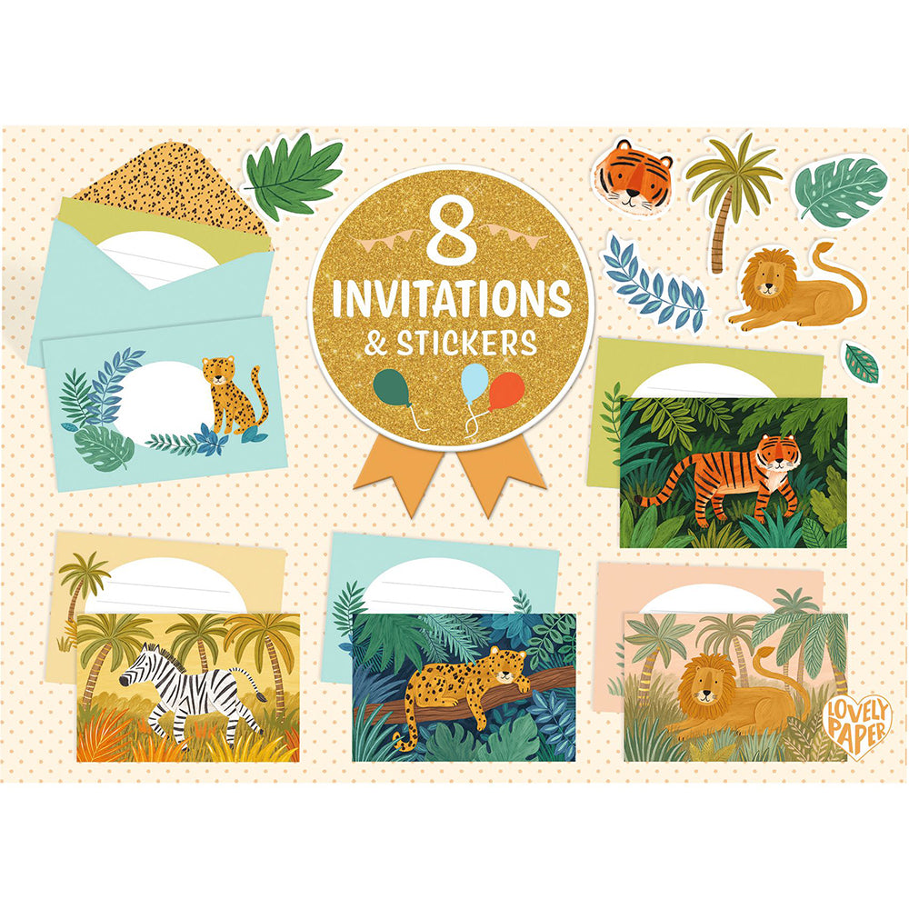 Djeco Invitations-Greeting cards "Jungle Animals"