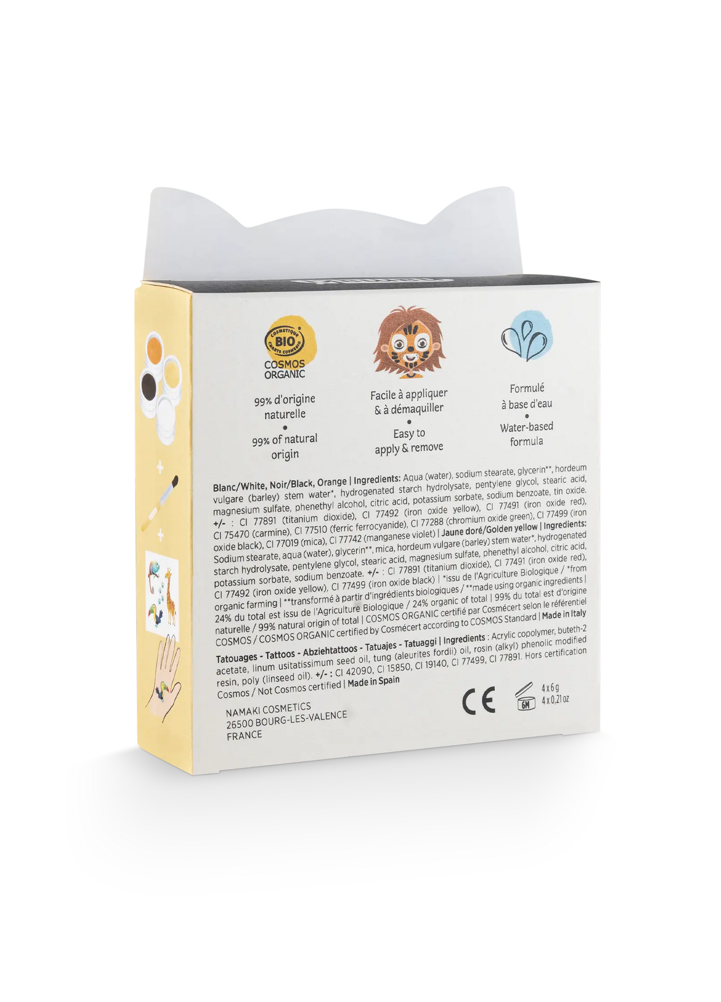 Face Paint Kit 4 colors: Tiger, Namaki