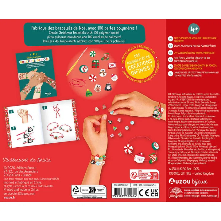 First Christmas Bracelets, Jewellery Factory DIY Kit for Kids 4+, Festive Beads