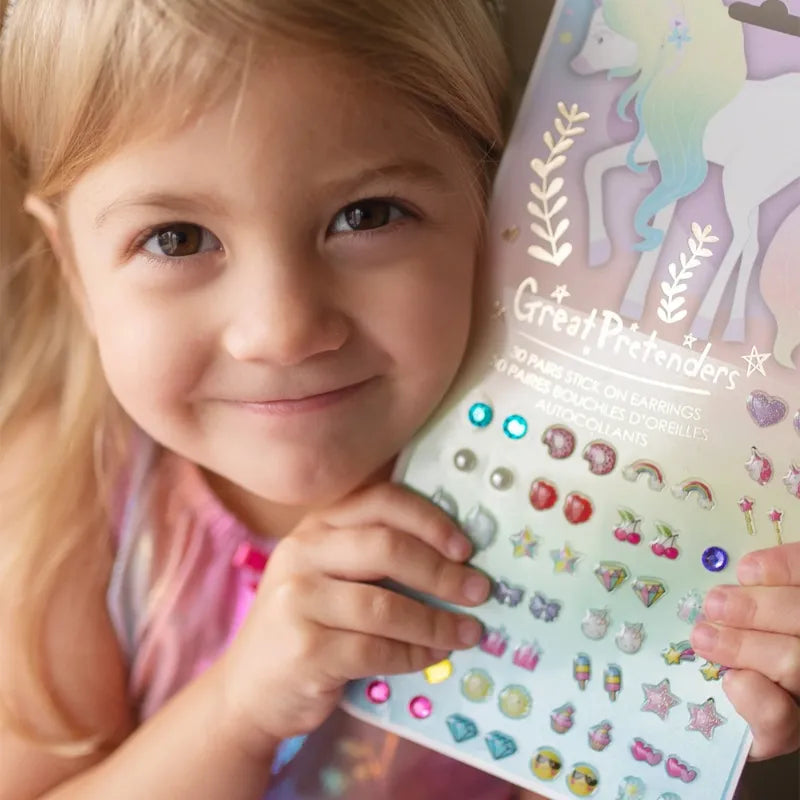 Whimsical Unicorn, Sticker Earrings, For Kids 3+, Set Of 30 Pairs