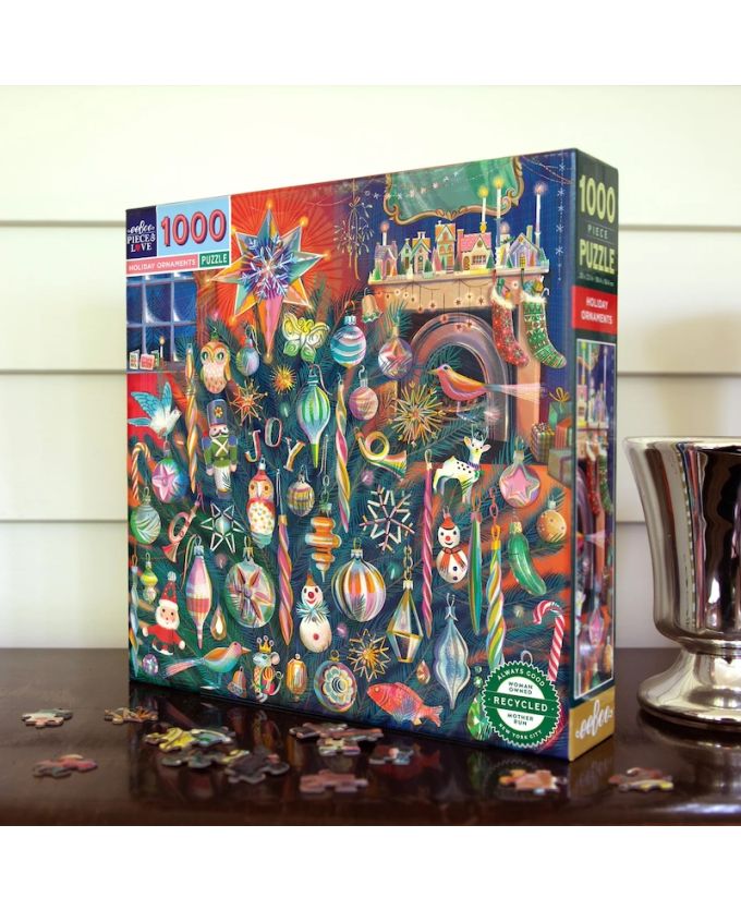 EEBOO PUZZLE 1000 HOLIDAY ORNAMENTS