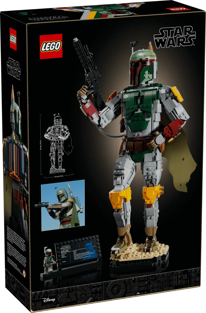 Boba Fett Helmet/Bust Display Model, Lego Star Wars Collection 1544 Pieces, 75455
